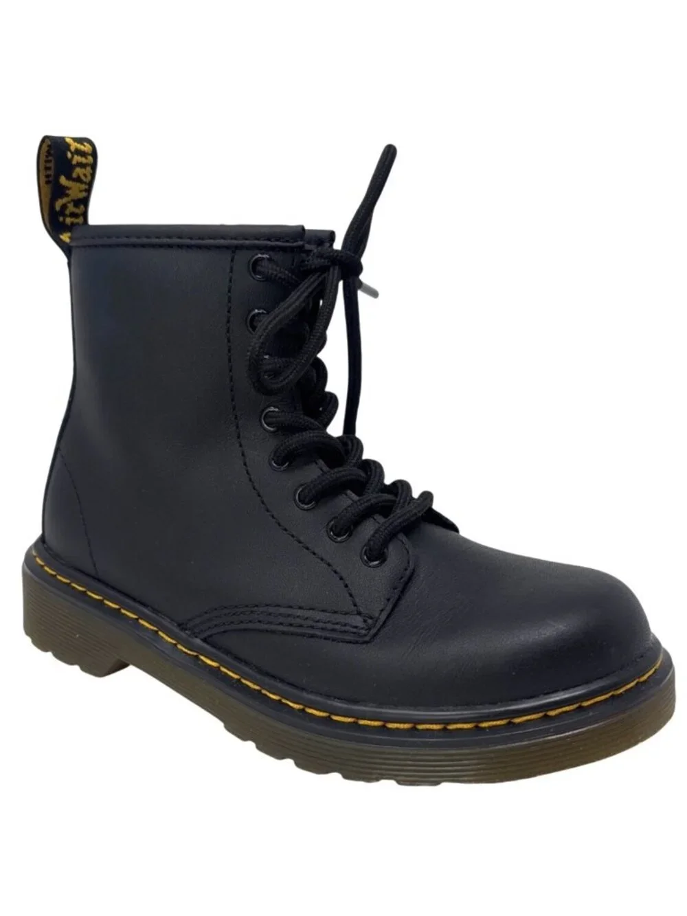 Dr. Martens Black Junior 1460 J Leather Lace Up Boots Size Y1